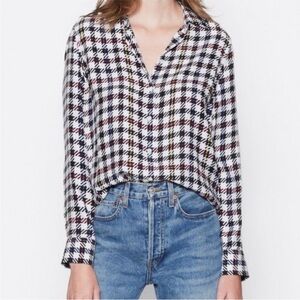 Equipment Femme Silk Essential Houndstooth Shirt
